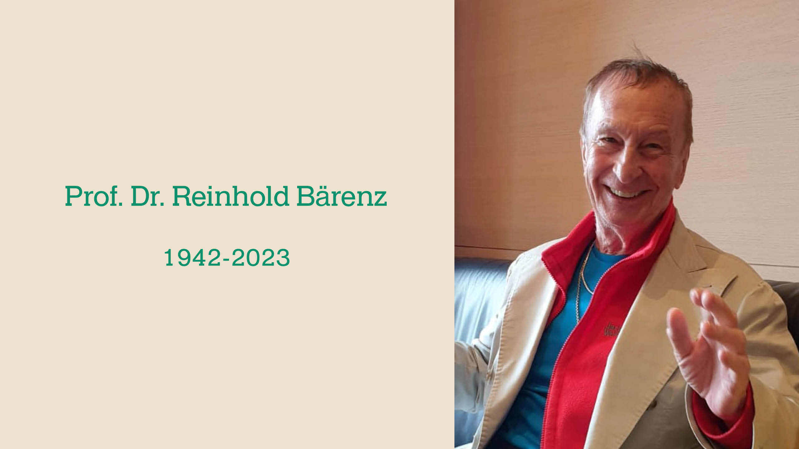 Prof. Dr. Reinhold Bärenz (1942-2023)