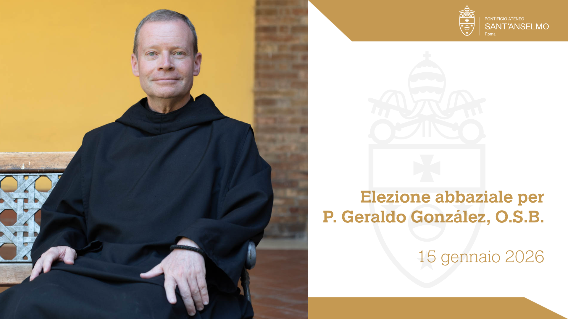Elezione abbaziale per P. Geraldo Gonzalez y Lima: il ringraziamento dell'Ateneo Sant'Anselmo