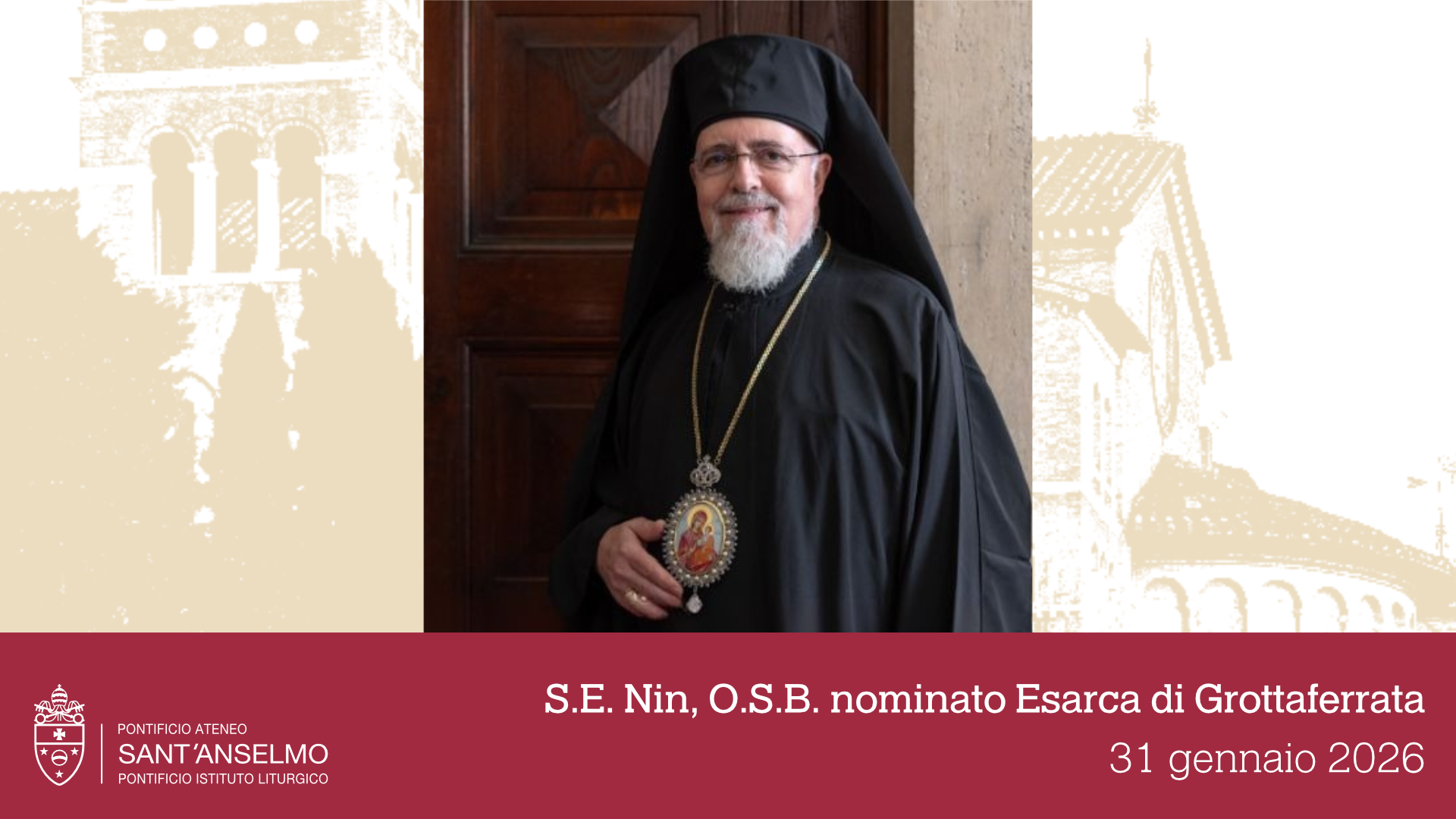 Nomina dell’Esarca Apostolico dell’Abbazia territoriale di Santa Maria di Grottaferrata 