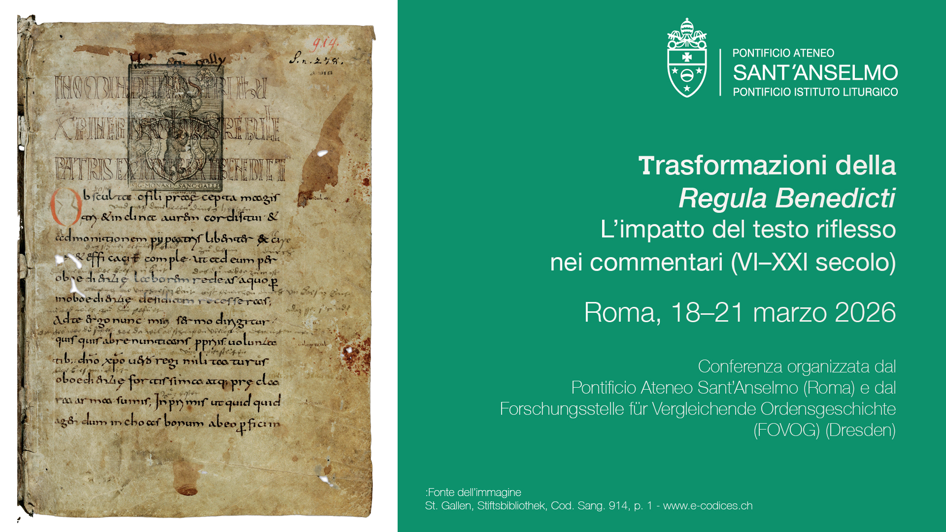Conferenza Internazionale: Trasformazioni della Regula Benedicti
