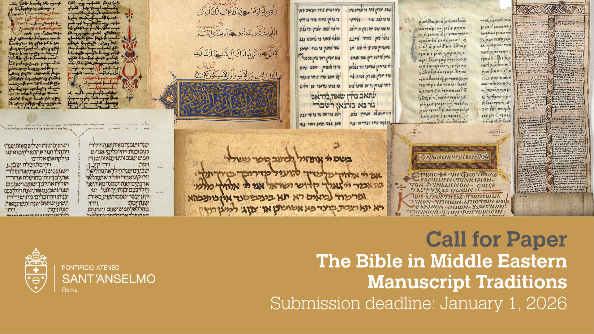 Call for Papers: La Bibbia nelle tradizioni manoscritte del Medio Oriente (MEMaT)